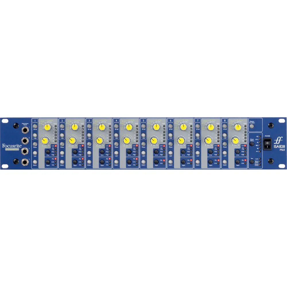 ISA 828 MKII Preamplificador de Micrófono de 8 Canales vista frontal