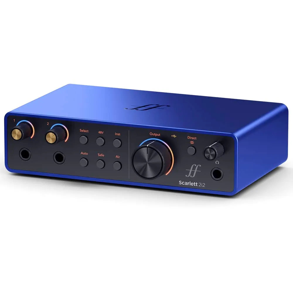 Scarlett 2i2 Edición Aniversario Interfaz USB-C vista lateral
